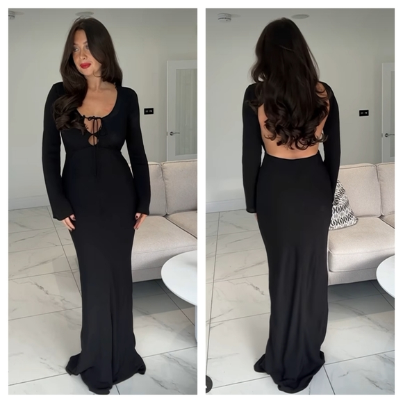 Zara Open Back Dress Maxi Gown - Picture 4 of 12